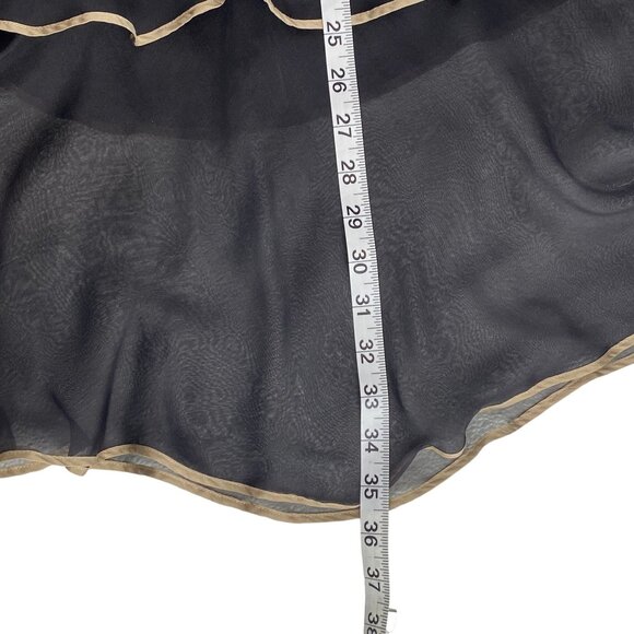 Robert Rodriguez Asymmetrical Black Tan Fairy Boho Chic Layered Ruffle Skirt 4 - Picture 4 of 7